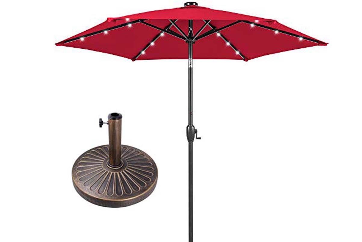burgundy umbrellas