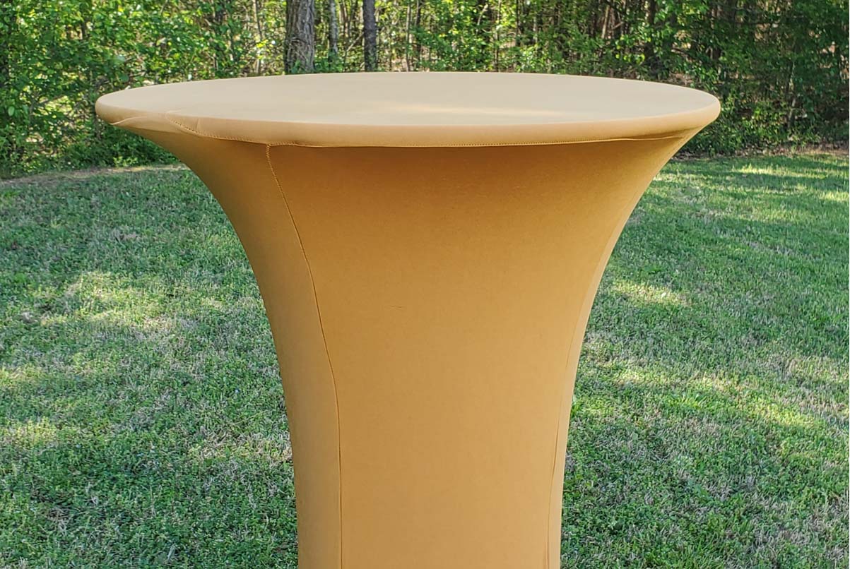 highboy with gold spandex