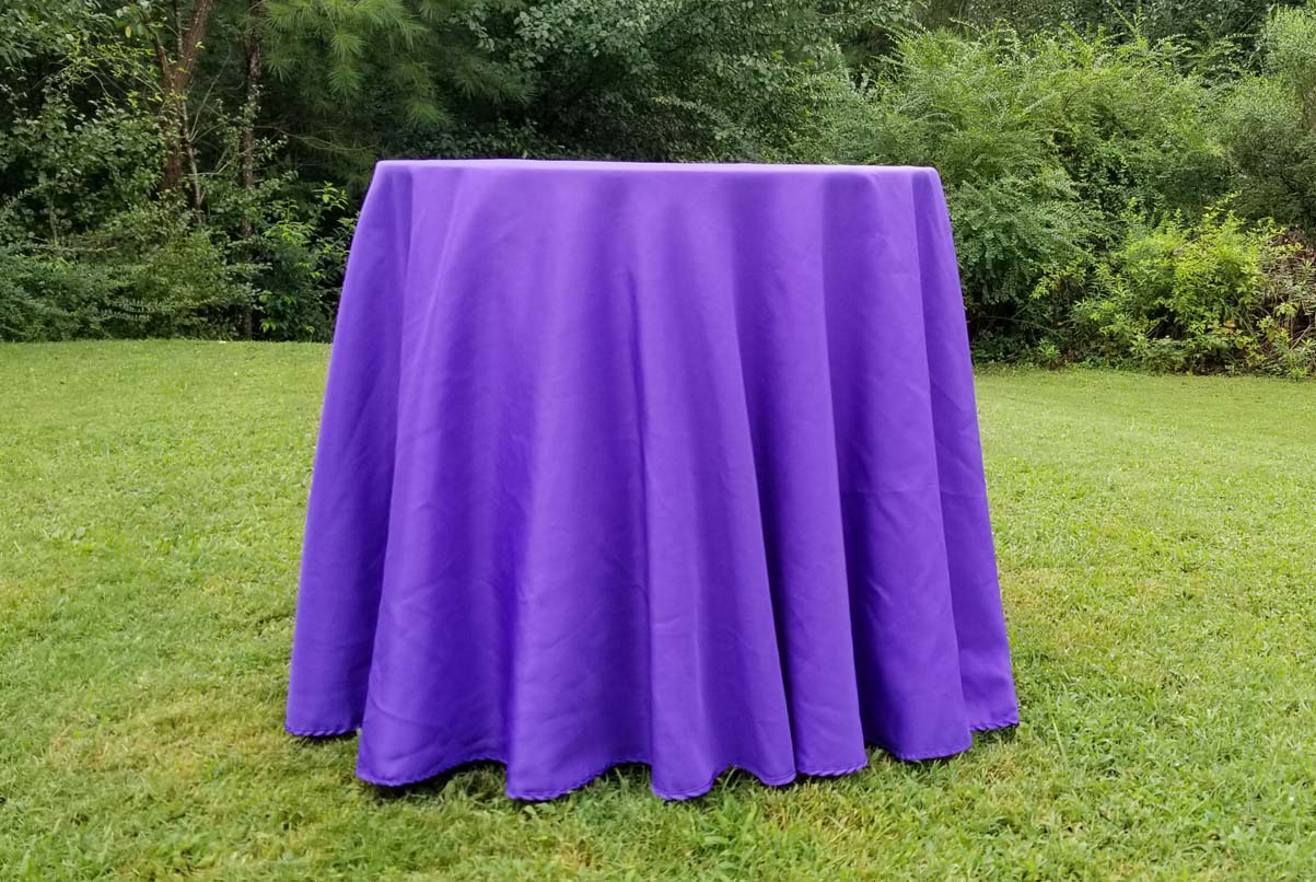 lowboy with purple cloth